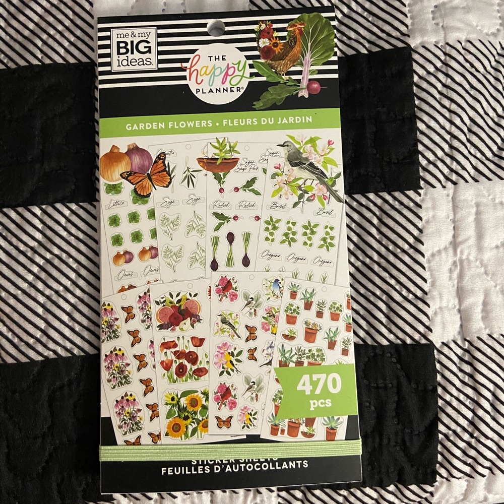 Happy planner garden flowers sticker book